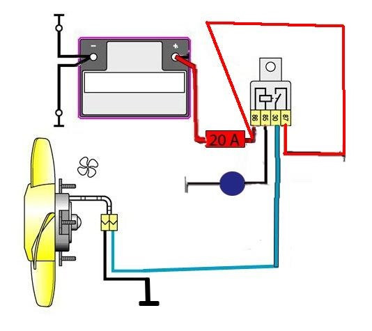 Схема включения вентилятора охлаждения ВАЗ 2109