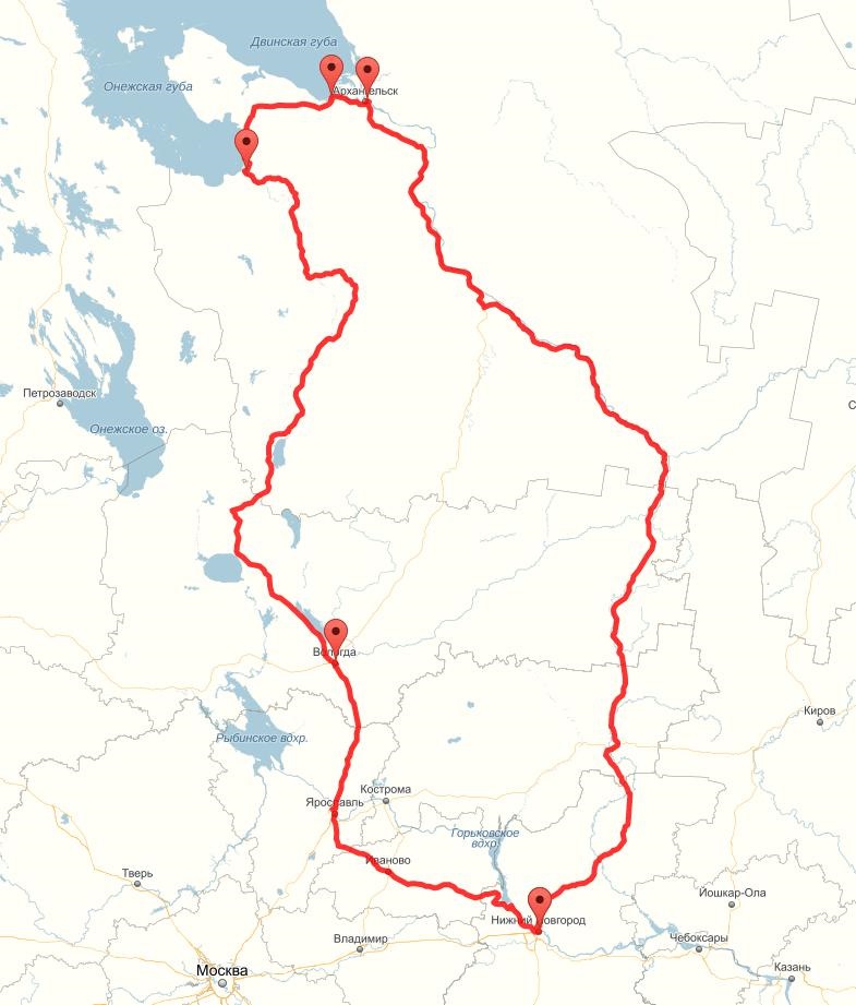 Дорога онега архангельск карта