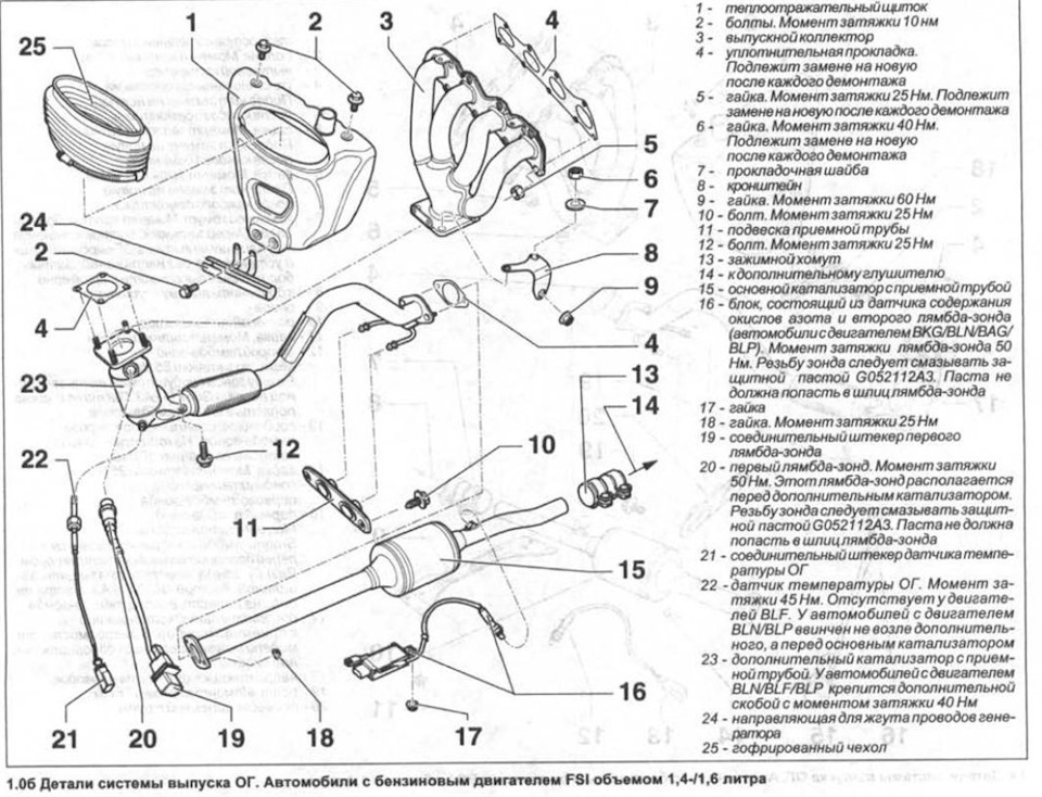 Фольксваген поло выхлопная система седан схема