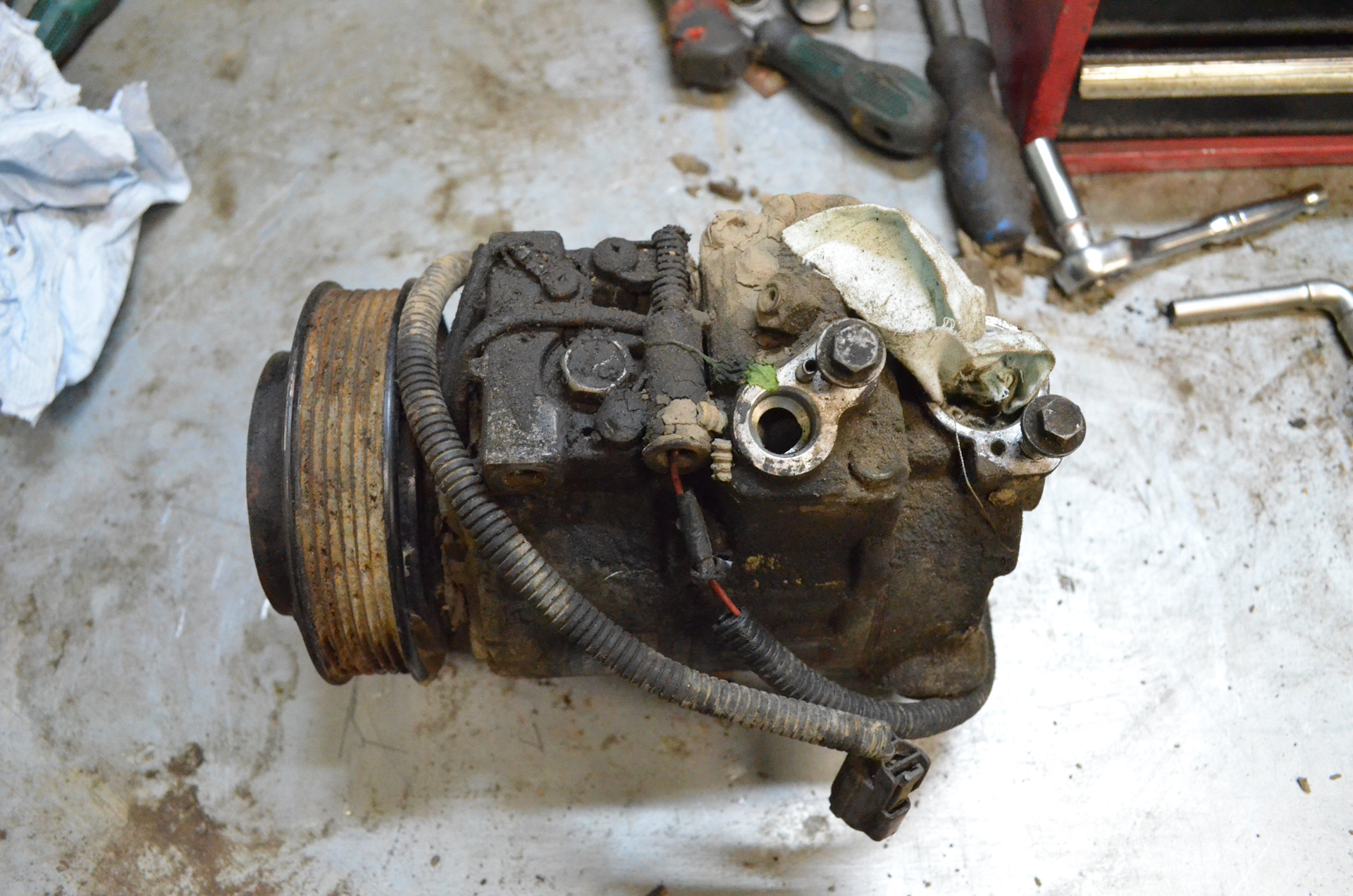 Переборка компрессора кондиционера. — Rover Streetwise, 1,6 л, 2004 ...