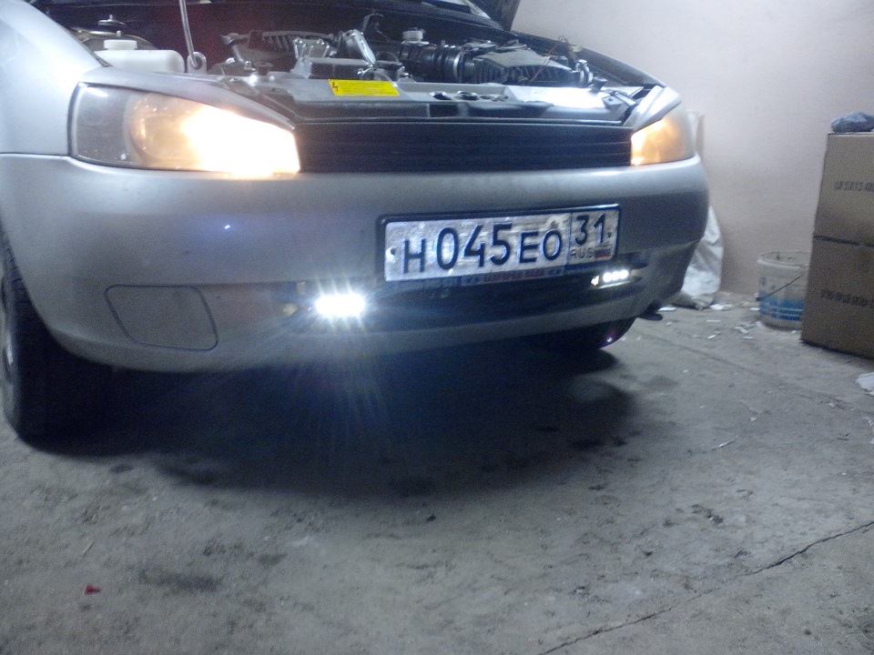 самодельное ДХО — 30 минут — Lada Калина Хэтчбек (1G), 1,6 л, 2012 года ...