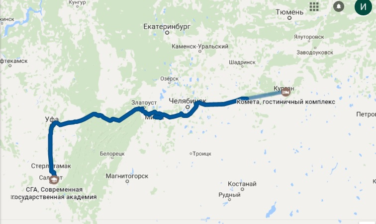Карта дорог от кунгура до екатеринбурга