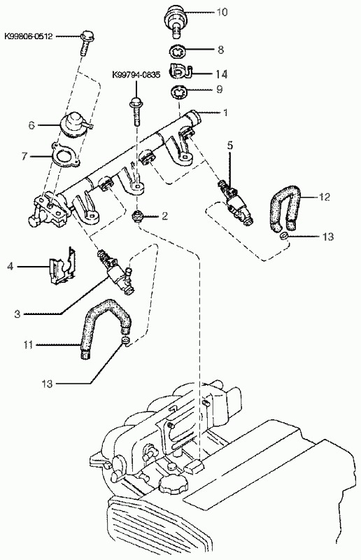 Топливная система киа спортейдж 1 бензин схема