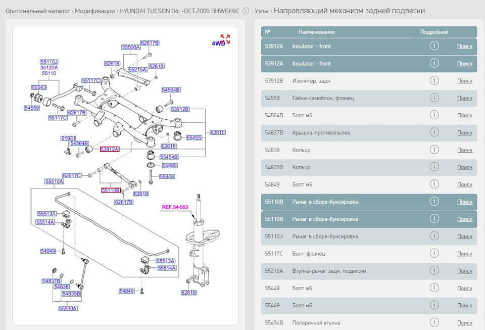 Передняя подвеска хендай туссан 2008 схема