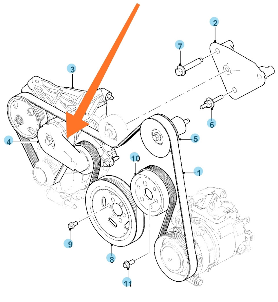 Ягуар схема приводного ремня