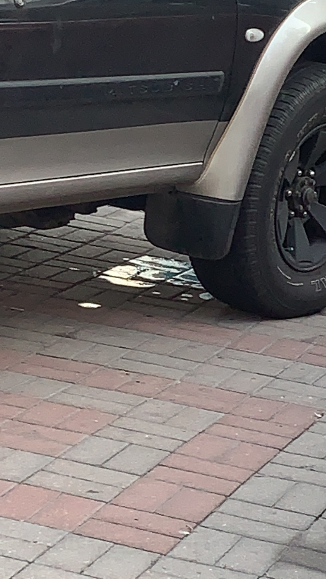 Лужа масло под Pajero( паГеро, б**) — Mitsubishi Pajero Sport (1G), 2,5 ...