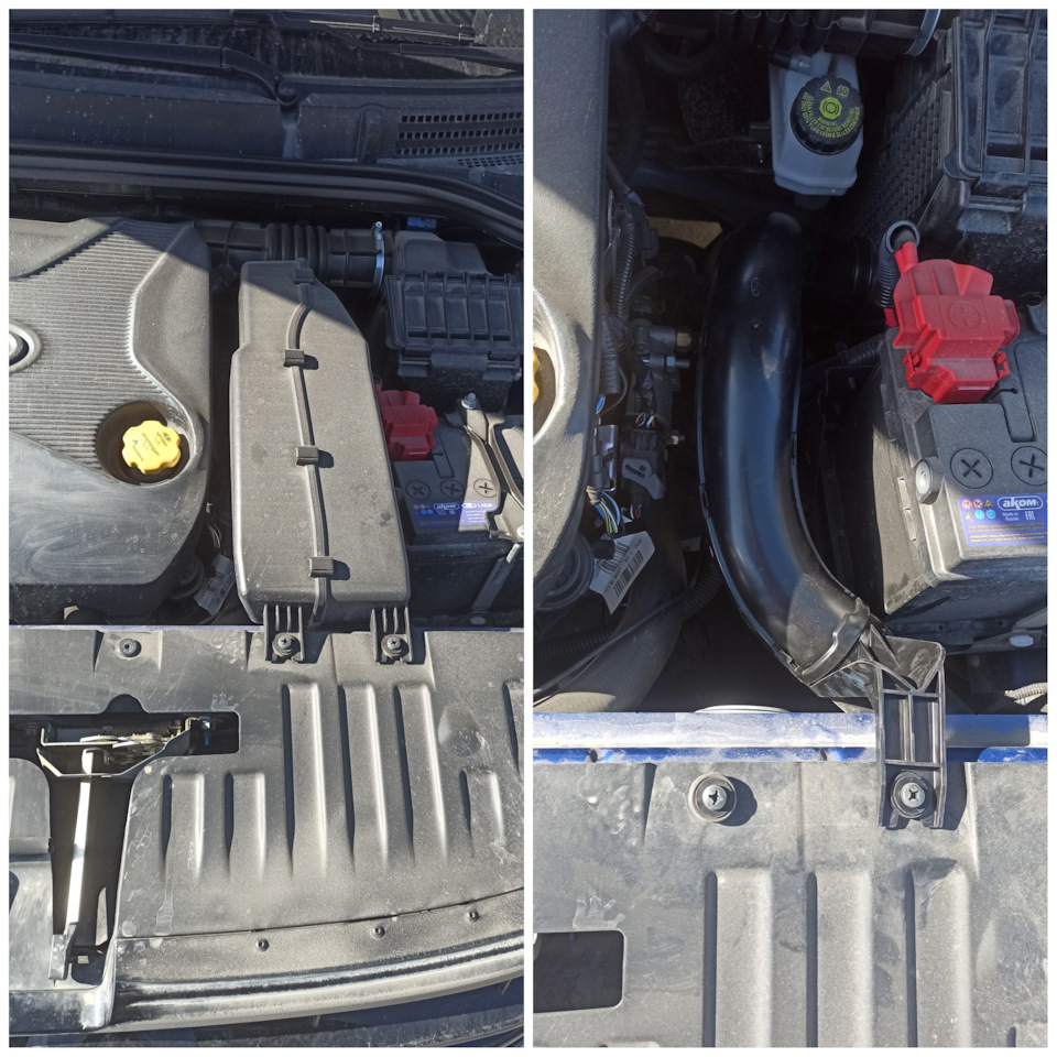 Установка воздухозаборника от вариаторной Весты и резинка в лючок ...