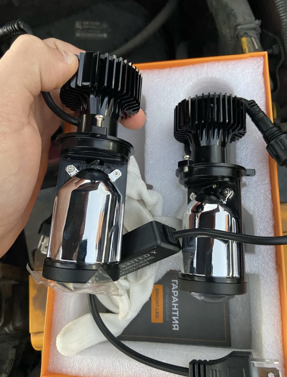 Доработка света. Установка LED-ламп с линзой — Lada Гранта (2G) FL, 1,6 ...