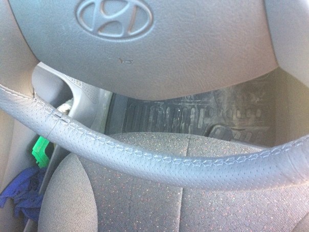 Обтяжка руля в кожу. — Hyundai Accent (2G), 1,5 л, 2008 года | другое ...
