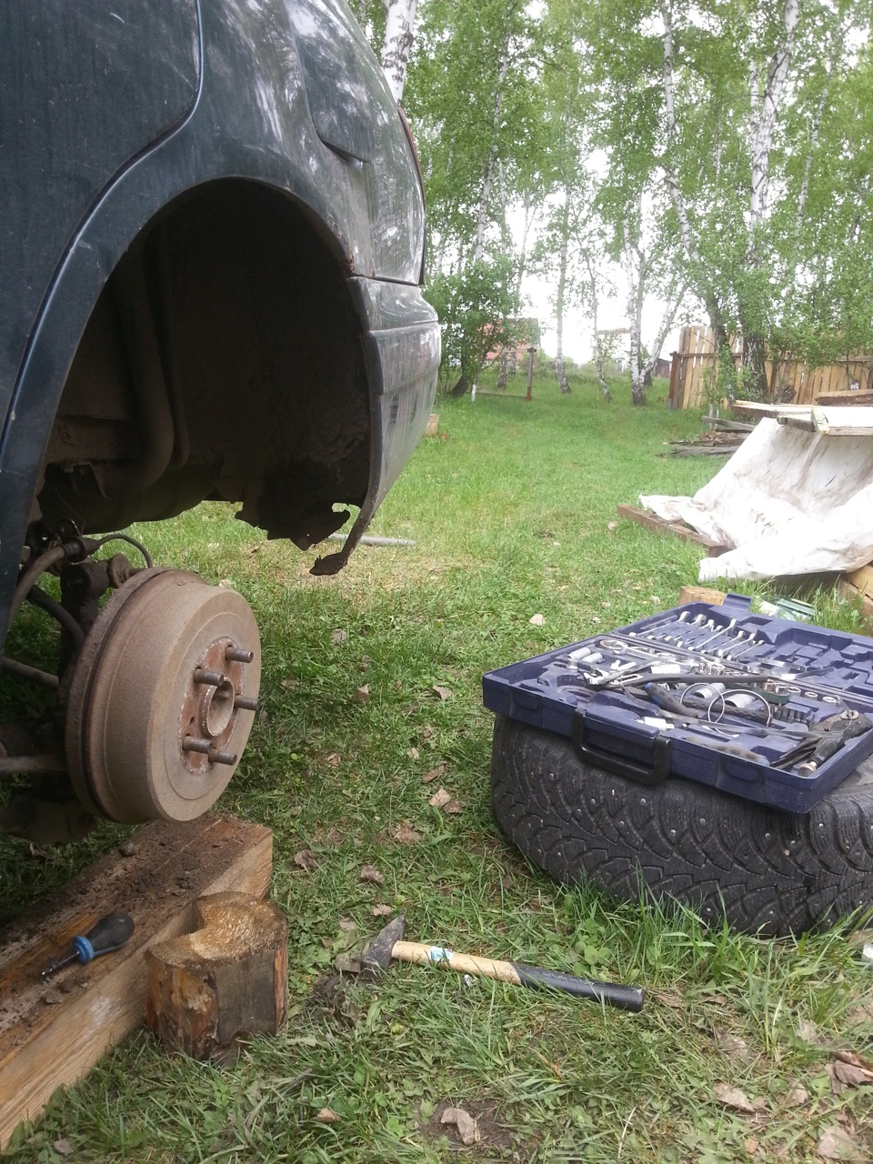 Замена задних стоек. — Toyota Carina E, 1,6 л, 1992 года | своими ...