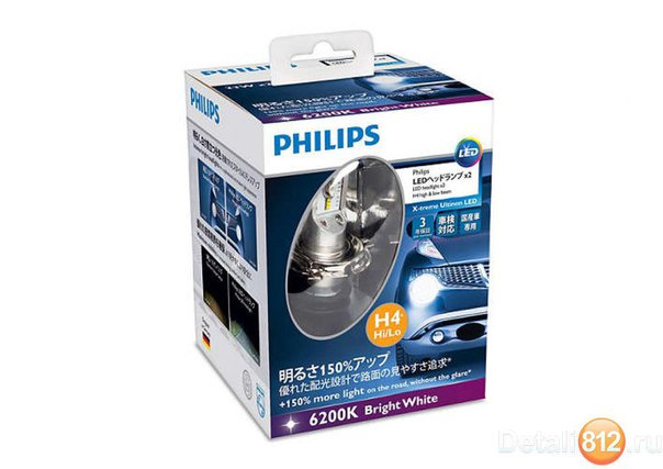 Новинка Philips Светодиодные лампы H4 X-Treme Ultinon 12953BWX2 ...