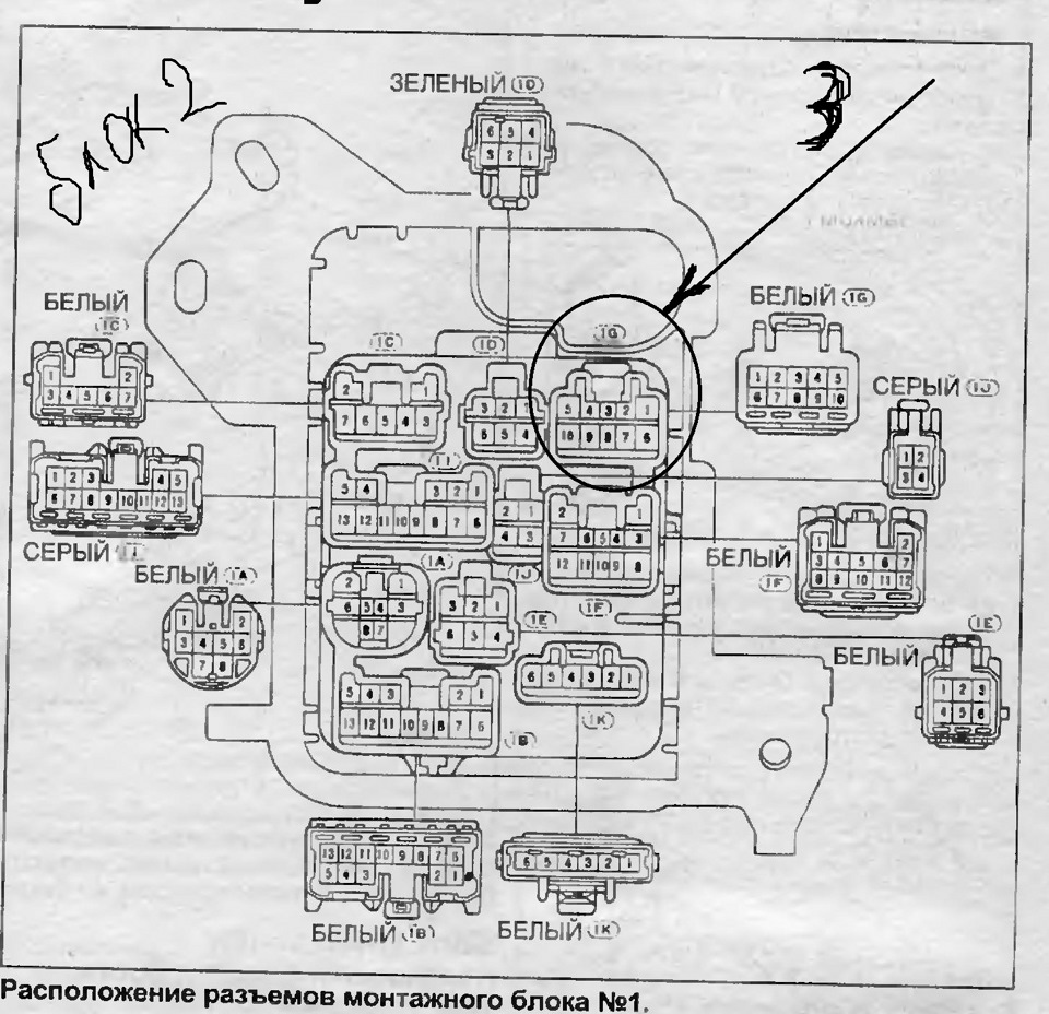 Toyota vista sv40 предохранители схема