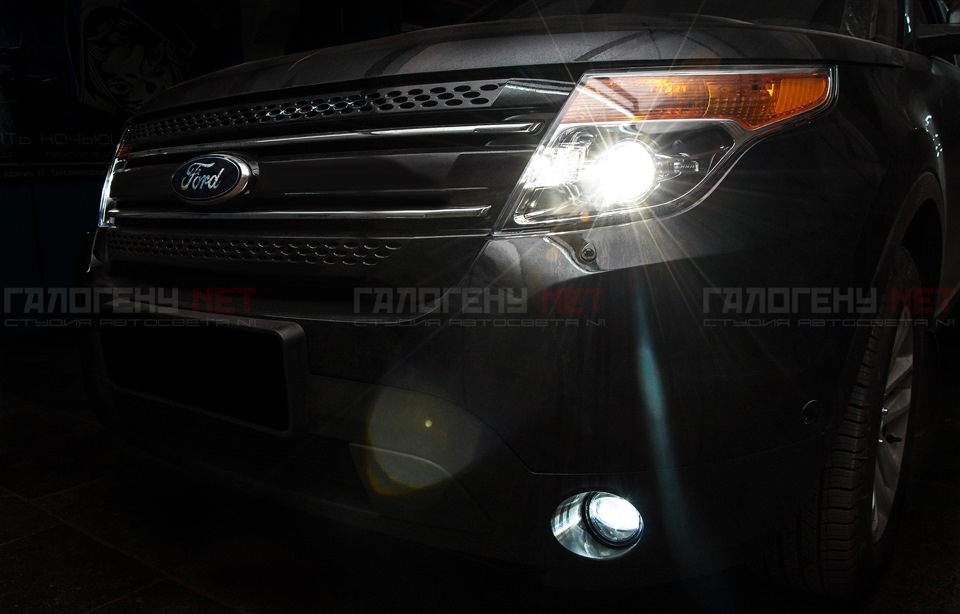 Ford Explorer V — замена галогена на ксенон Hella 3R, установка диода ...