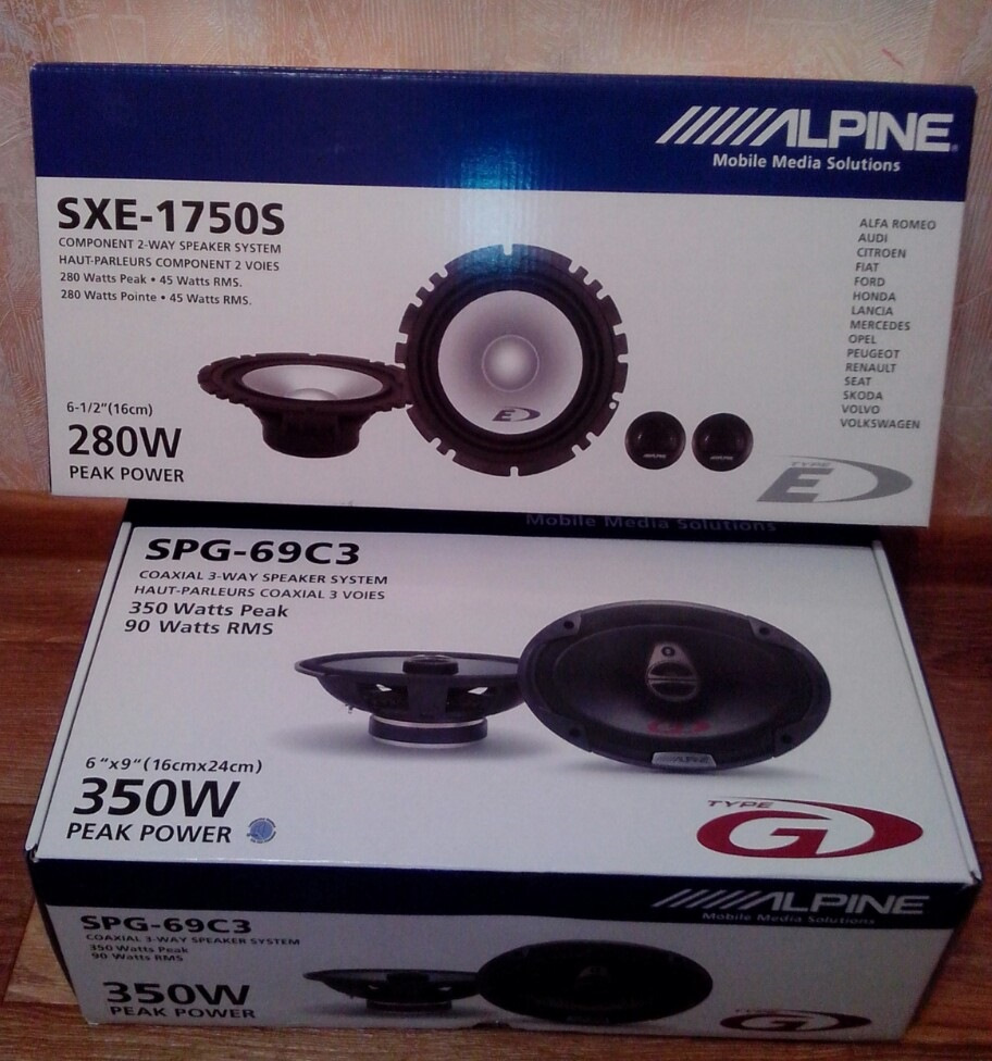 SXE1750S Alpine Динамики Sxe-1750s 16см, 2-Полосные Компонентные, 280вт ...