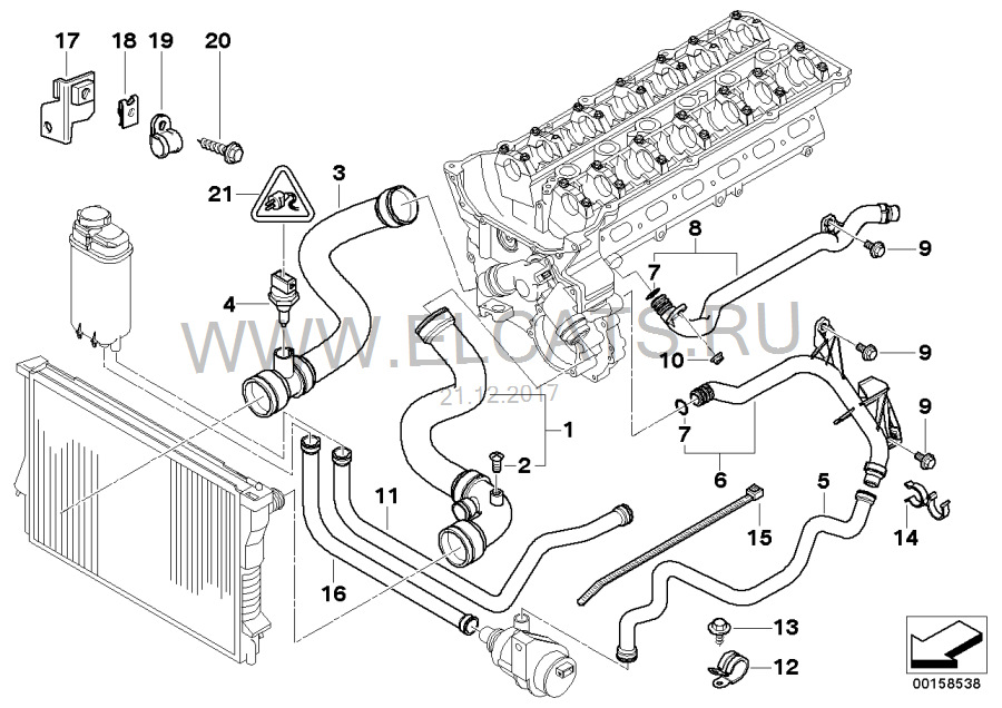 И снова поломка в системе ОЖ — BMW 5 series (E39), 2,5 л, 2003 года