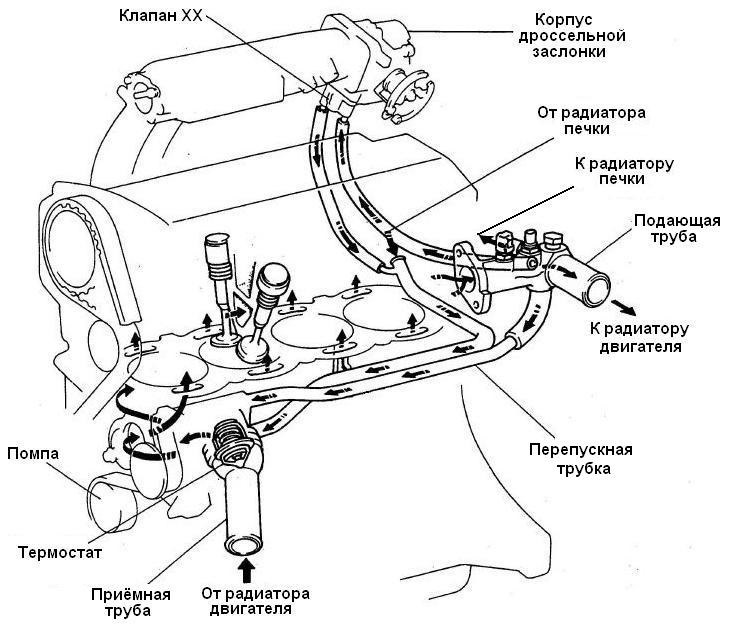 Система охлаждения двигателя 3s fe схема