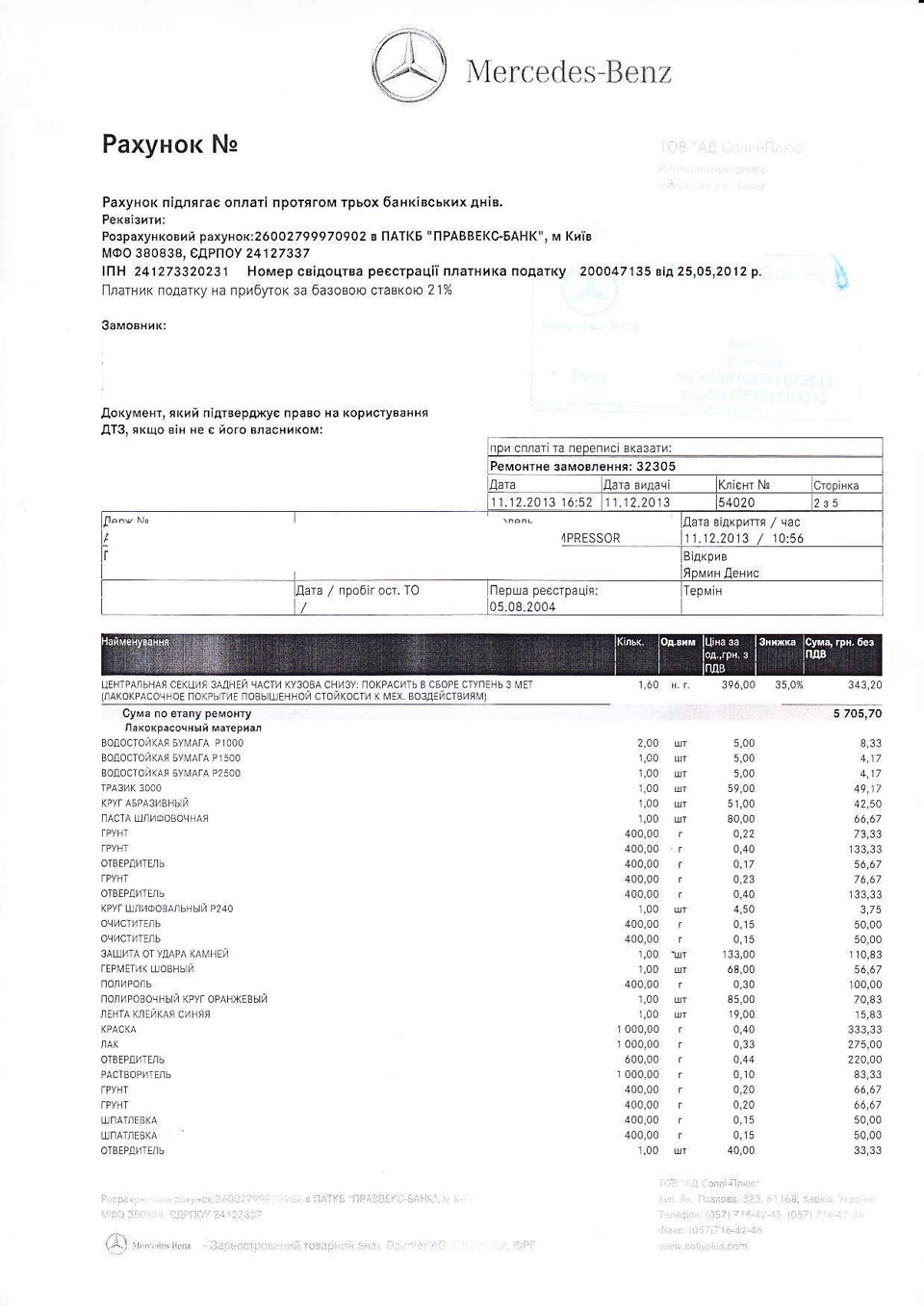 ДТП…Дефектный Акт…MAD MURZ////AMG… — Mercedes-Benz C 32 AMG (W203), 0,5 л,  2002 года | ДТП | DRIVE2