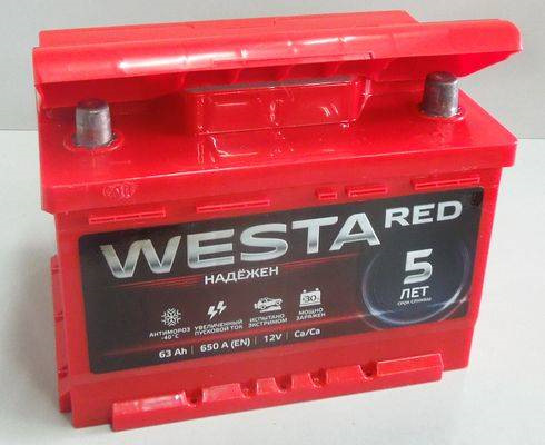 Аккумулятор автомобильный WESTA 60Ah L+ 600A (Низкобазовый)