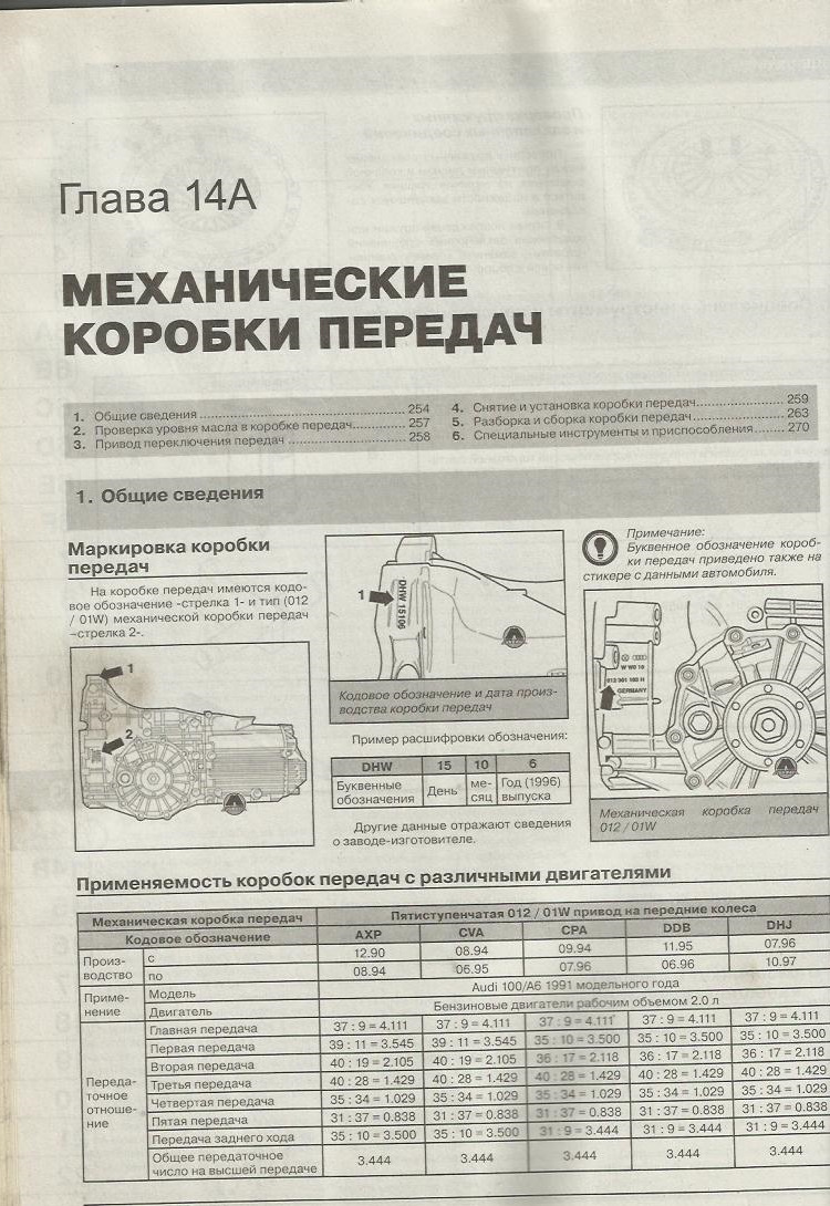 Маркировки кпп ауди 100 с3