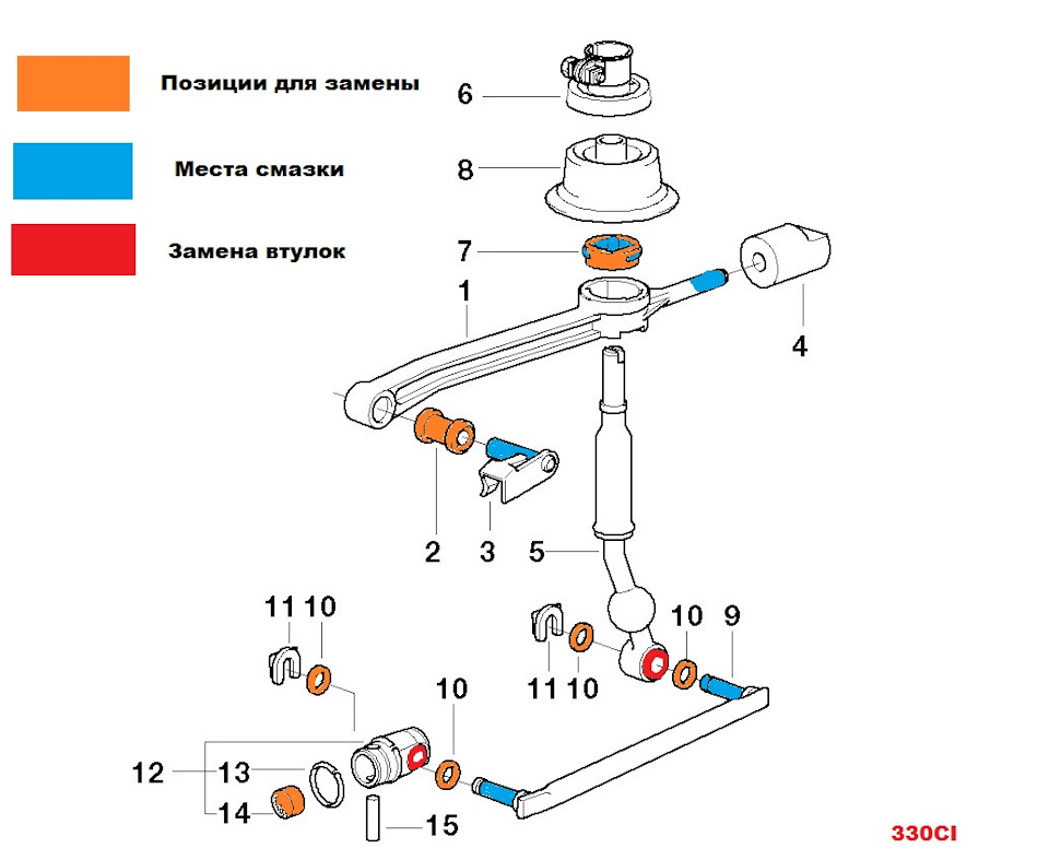 Е36 кулиса схема