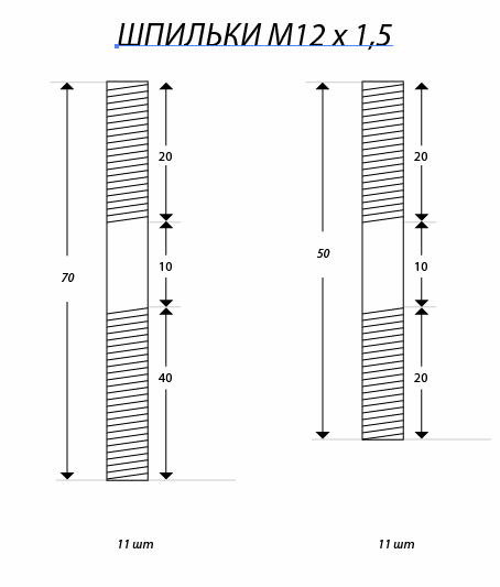 Шпилька м12 чертеж