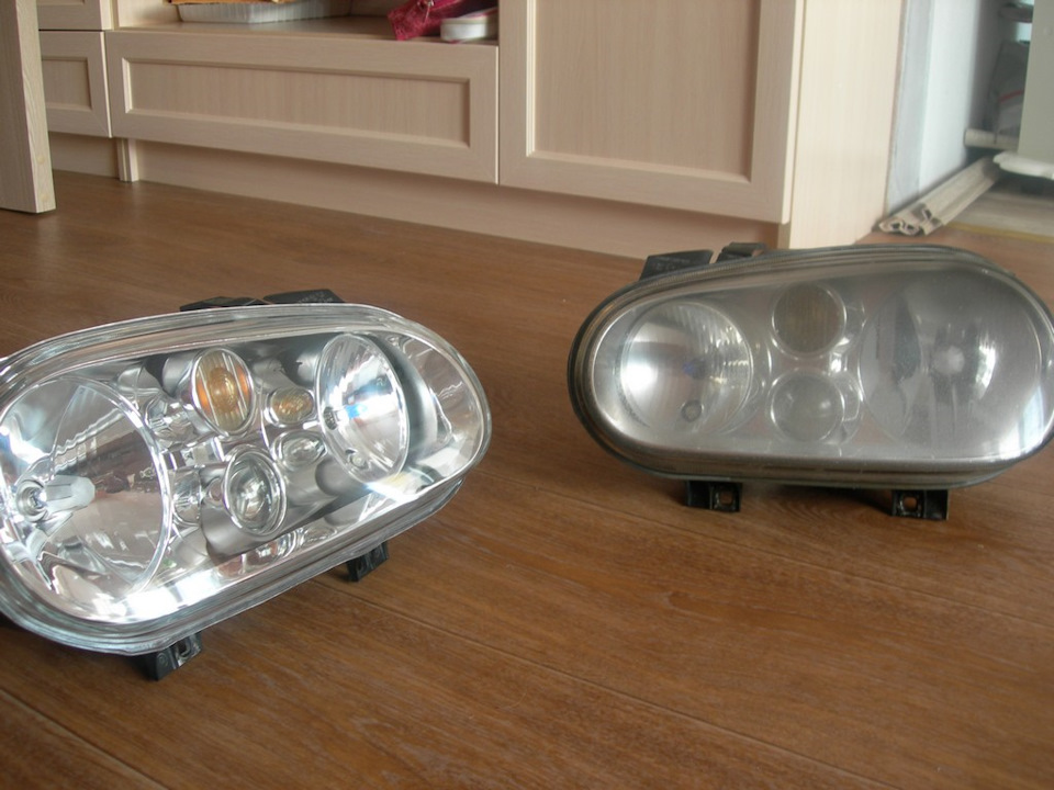 Фары — очистка и замена стекол — Volkswagen Golf Mk4, 1,6 л, 1999 года ...
