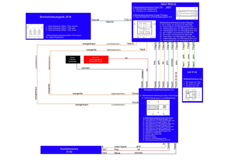 схема как подключить aux, ami, и оригинальную камеру — Audi A4 (B7), 2 ...