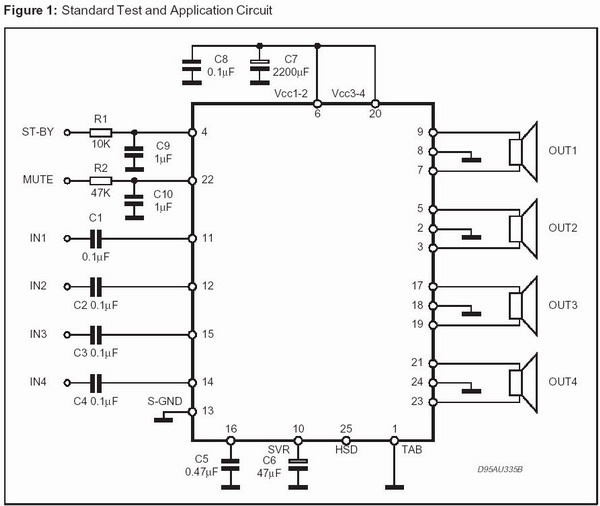 Усилитель 4х40 На TDA7384 — Nissan Cefiro (A32), 2 Л, 1996 Года.