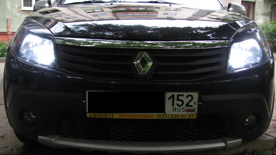светодиоды в габариты — Renault Sandero 1G, 1,6 л, 2012 года ...