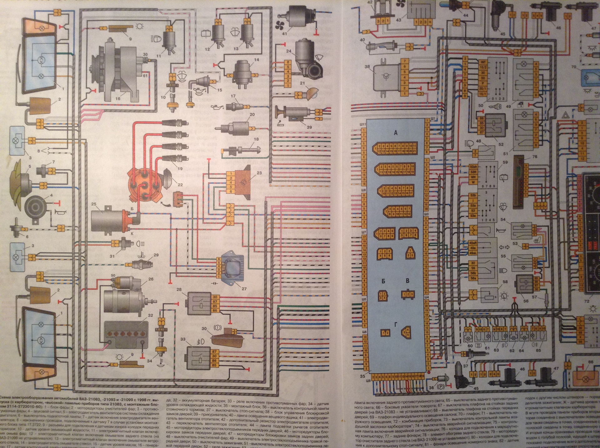 Ваз 21093 схема электрооборудования