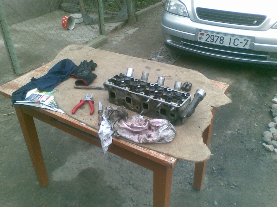 пробило прокладку головки блока цилиндров — Opel Astra G, 1,6 л, 1998 ...