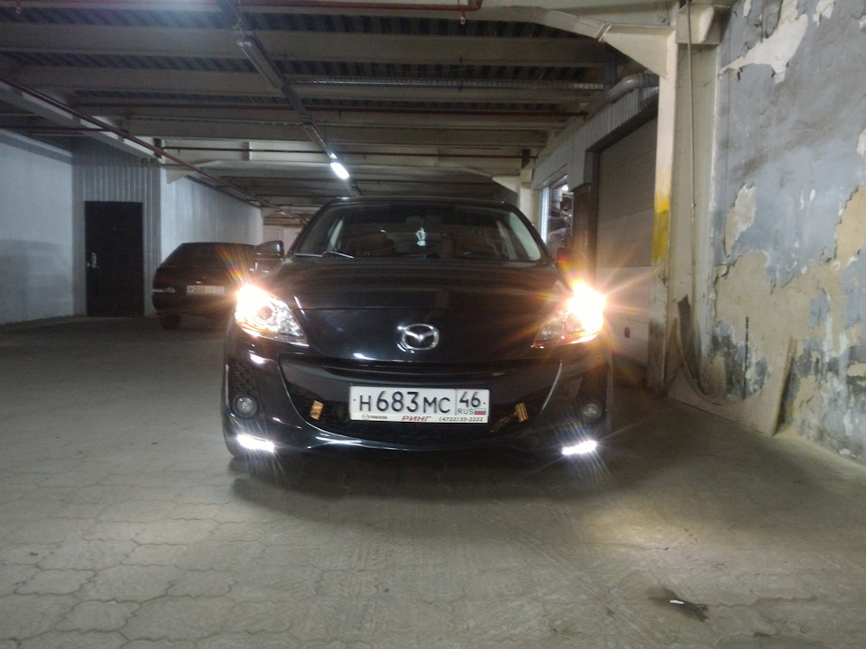 Бронь на фарах установка ДХО — Mazda 3 (2G) BL, 1,6 л, 2012 года ...