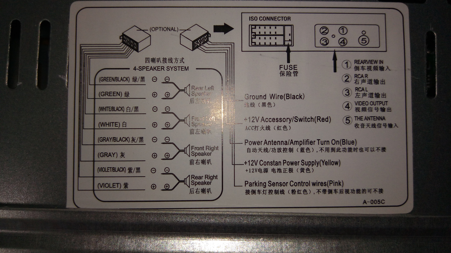 Parking sensor control wires. Parking sensor control wires