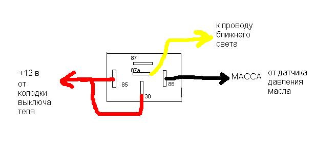 Схема ближнего дальнего света ваз 2105