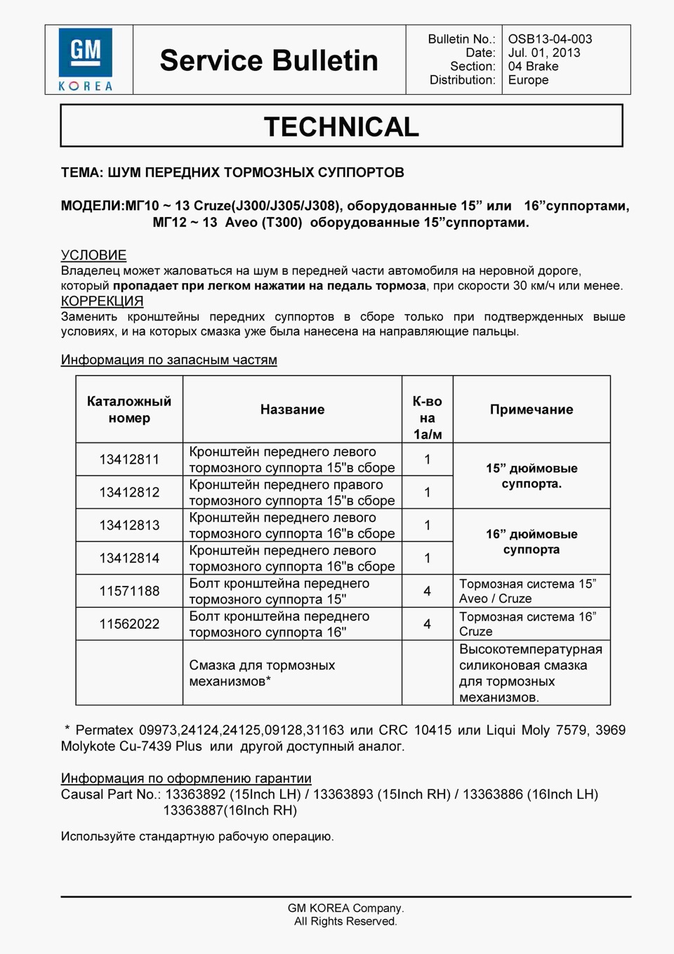 Стук передних суппортов