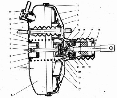Как отрегулировать шток вакуумного усилителя тормозов. Шток вакуумного усилителя ВАЗ 2110. Шток вакуумного усилителя тормозов ВАЗ 2110. Вакуумный усилитель ВАЗ-2110 чертёж. Вакуумный усилитель ВАЗ 2112 схема.