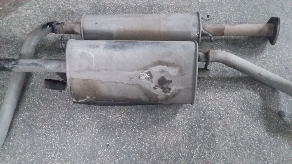 Замена глушителя с резонатором — Daewoo Sens, 1,3 л, 2003 года | своими ...