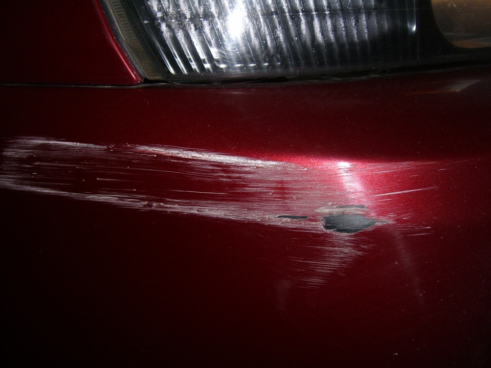 Поцарапали бампер во дворе. Уроды. — Hyundai Accent (2G), 1,5 л, 2004 ...