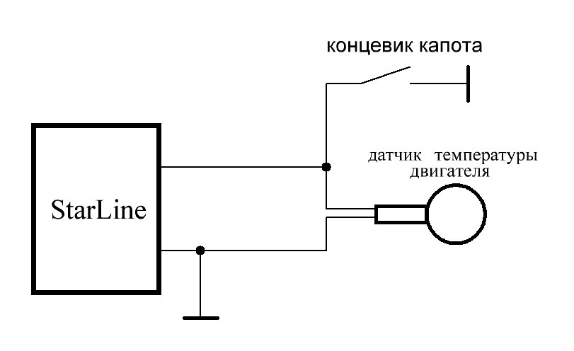 Схема включения датчика температуры