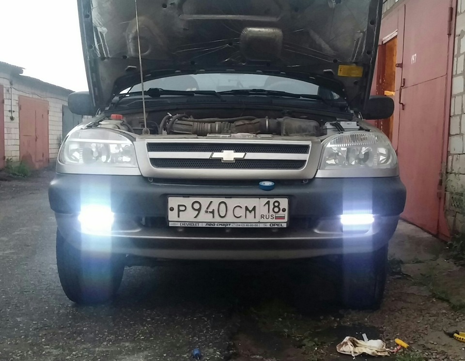 Очередные китайские ДХО — Chevrolet Niva (1G), 1,7 л, 2007 года ...