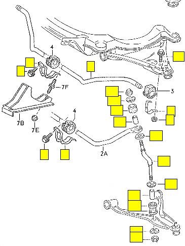 Схема передней подвески ауди 100 45 кузов
