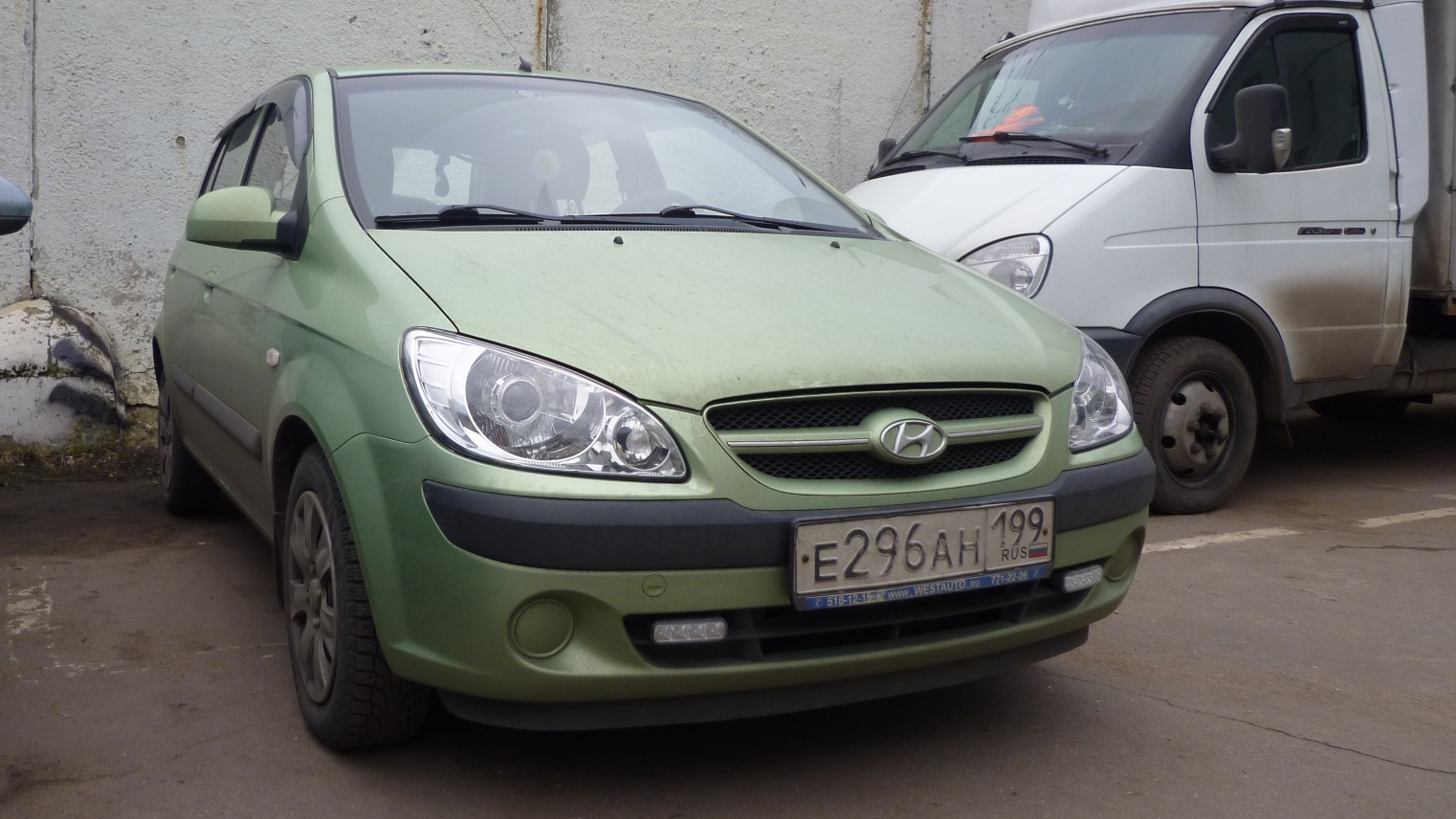 Hyundai Getz 1.4 бензиновый 2007 | Зелёный, местами ржавый на DRIVE2