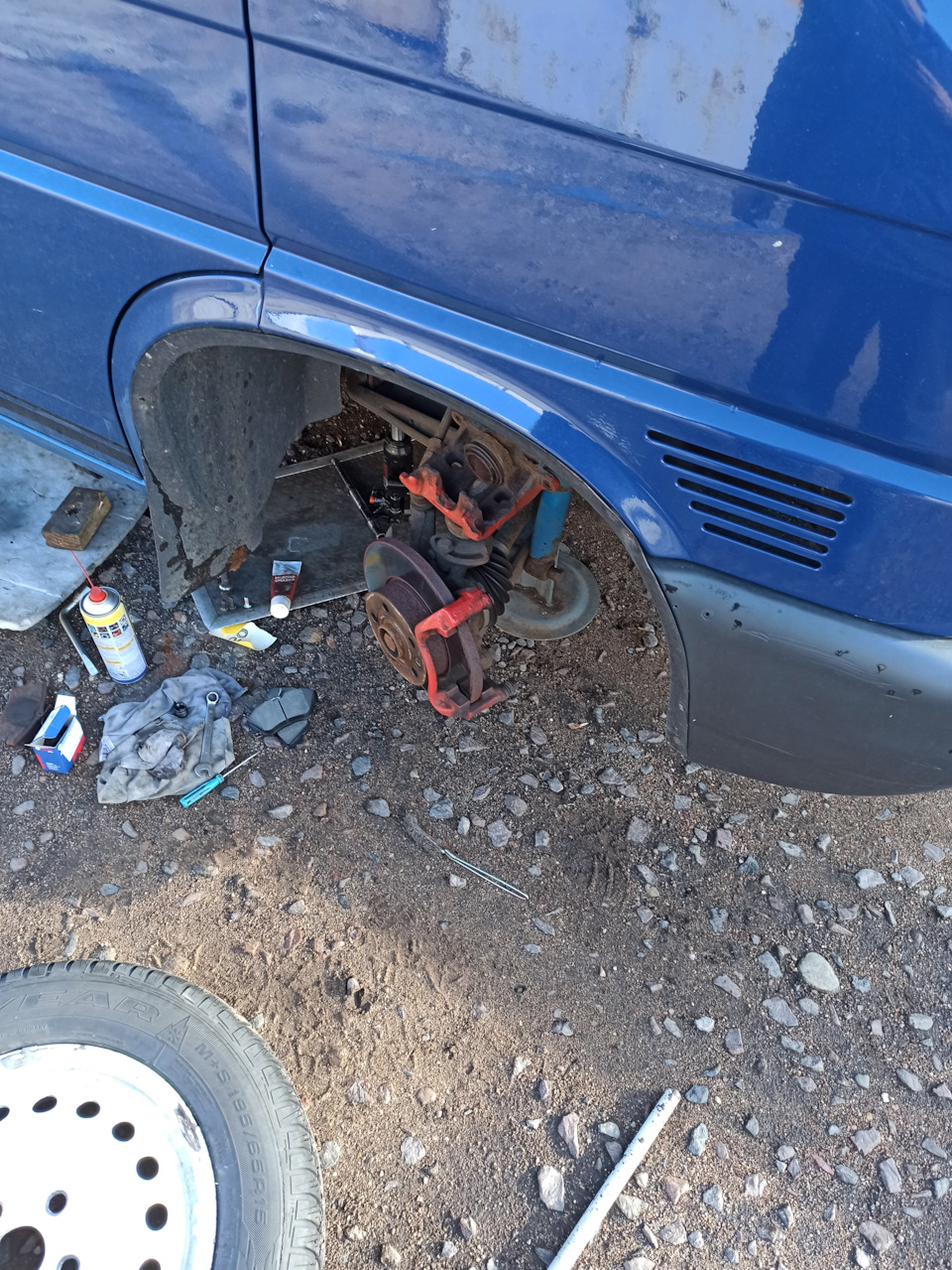 ТО тормозной системы. — Volkswagen Transporter T4, 1,9 л, 1999 года ...