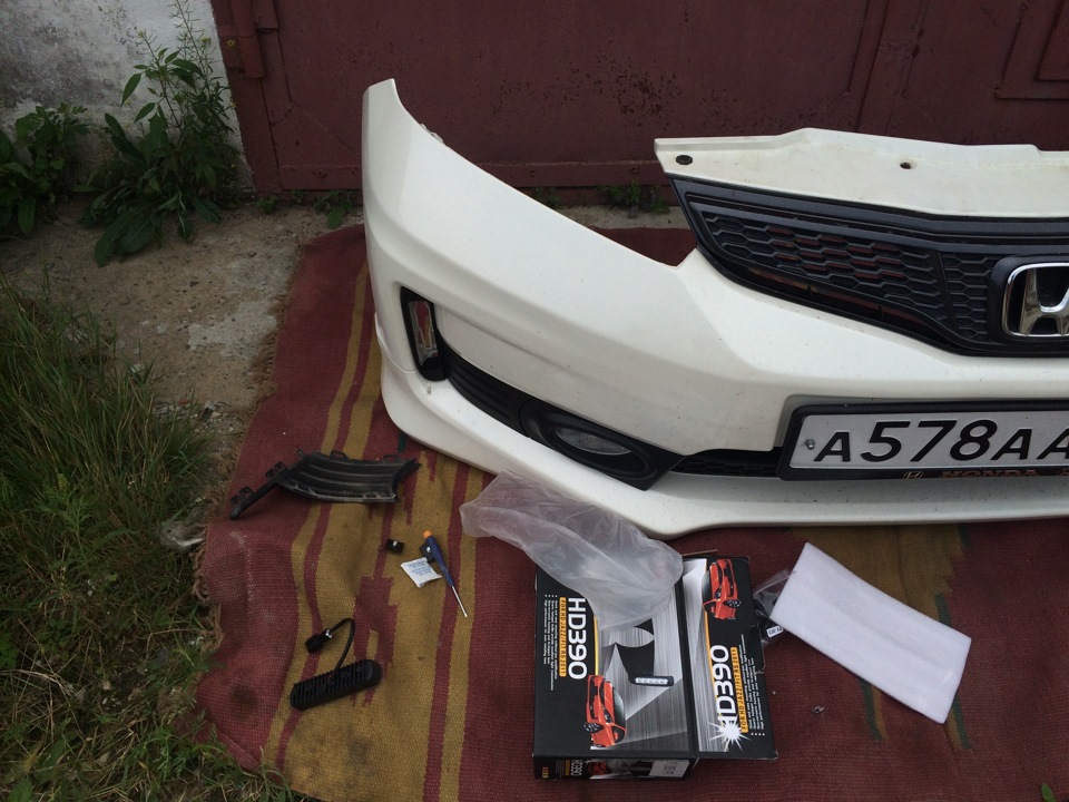 Установка Туманок(Дхо в штатные отверстия) — Honda Fit (2G), 1,5 л ...