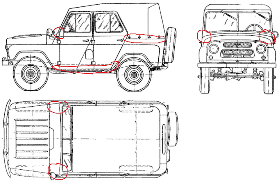 Уаз 31514 чертеж