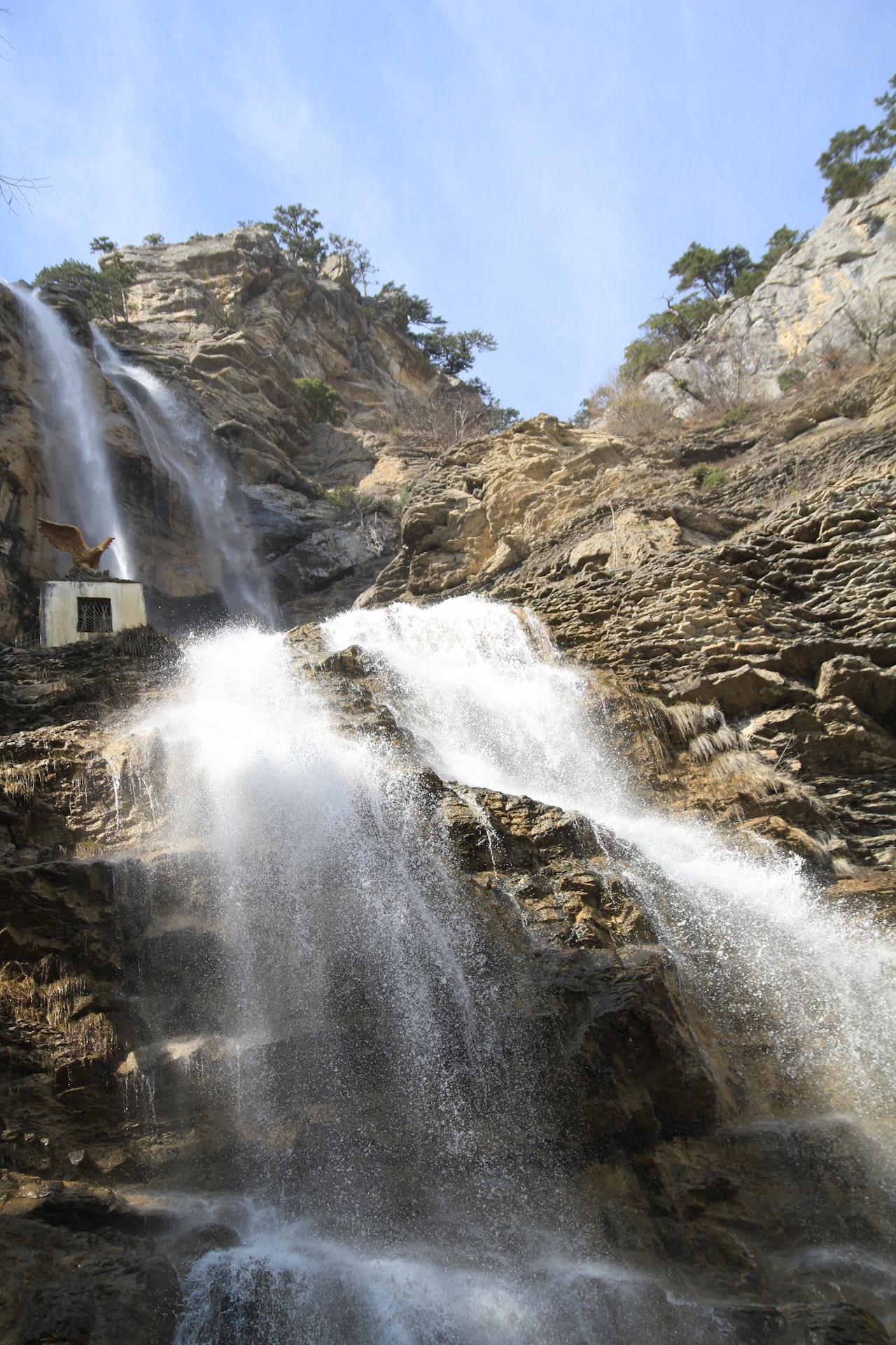 Водопад летящая вода. Водопад Учан-Су. Рычал Су водопад. Смотровая площадка на водопад Учан Су. Учан Су барбер Джанкой.