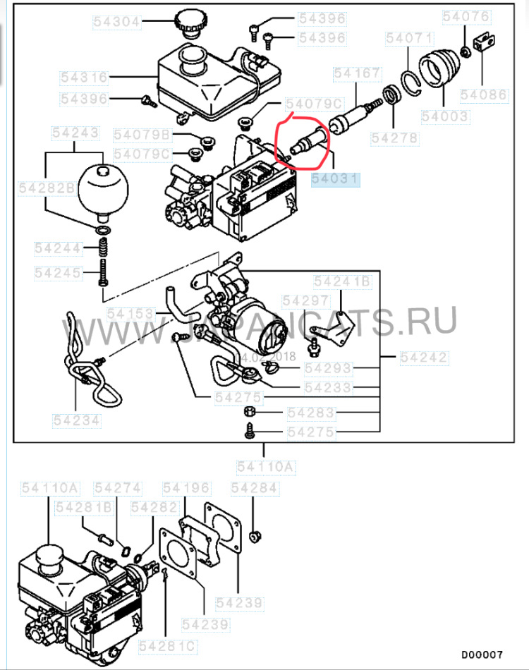 Главный тормозной цилиндр паджеро 2 схема