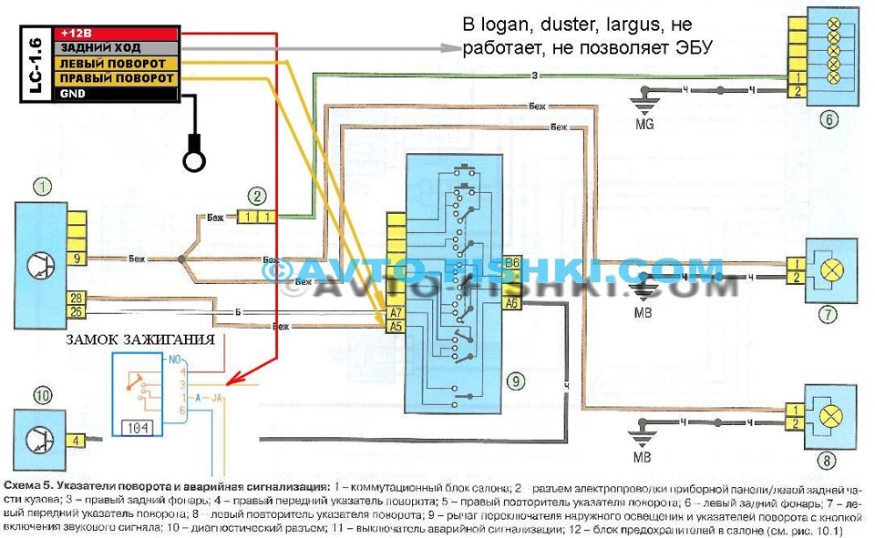 Ларгус при нажатии на тормоз загорается обогрев заднего стекла