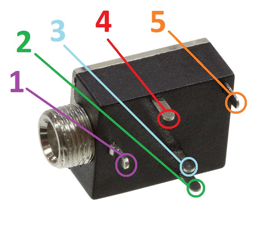 Схема гнезда для наушников