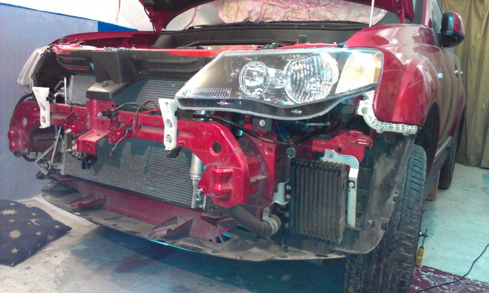 Установка ДХО и дополнительного бампера — Mitsubishi Outlander XL, 2,4 ...